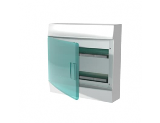 Obudowa MISTRAL41W natynkowa drzwi przezroczyste 36M z listwą N+PE (2rzędy),