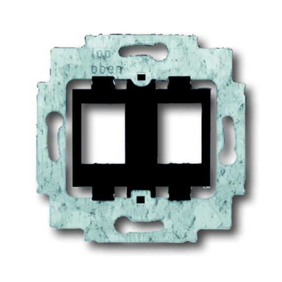 1814-500^PIERŚCIEŃ NOŚNY Z COKOŁEM DO 2 ZŁĄCZY MODULAR JACK. CZARNY