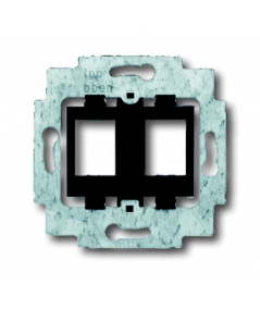 1814-500^PIERŚCIEŃ NOŚNY Z COKOŁEM DO 2 ZŁĄCZY MODULAR JACK. CZARNY