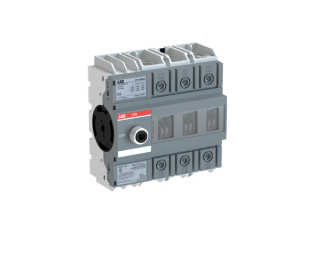 OT160G03 Rozłącznik izolacyjny 160A, 3P, napęd z przodu, bez wałka i rączki, osłona zacisków kablowych IP20, montaż na płycie m,
