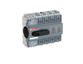 OT160G04K Rozłącznik izolacyjny 160A, 4P, napęd z przodu, z rączką mocowaną na aparacie, osłona zacisków kablowych IP20, montaż,