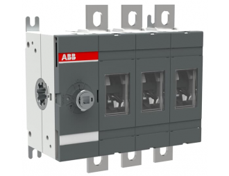 OT250E03 Rozłącznik izolacyjny 250A, 3P, napęd z przodu, bez wałka i rączki, montaż na płycie montażowej, zestaw śrub do zacisk,