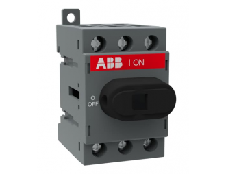 OT40F3 Rozłącznik izolacyjny 40A, 3P, napęd z przodu, bez wałka i rączki, osłona zacisków kablowych IP20, montaż na płycie mont,ABB