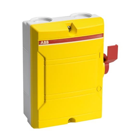 BWS425YTPSN Rozłącznik bezpieczeństwa w obudowie plastikowej, 4-bieg, 25A (AC23, 11kW), IP65, napęd boczny, jasnoszara obudowa