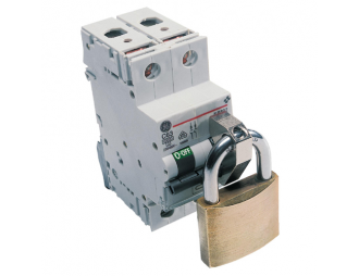 Blokada KS dźwigni wyłącznika na kłódkę,