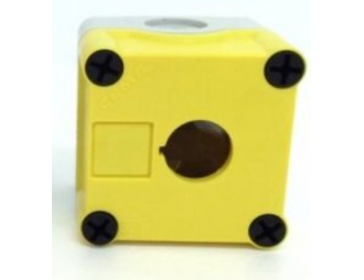 P9EPEG1 - obudowa szara, 1 otwór 22mm, z żółtą pokrywą,