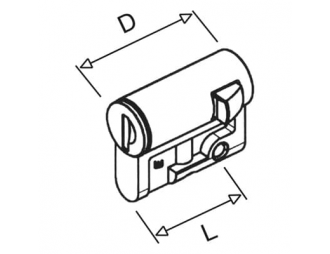 Aria / PS zamek z wkładką półcylindryczną z jednym kluczem dwupiórowym 3mm,
