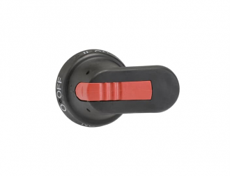 OHB65J6E311 Rączka czarna IP65, długość 65mm, na wałek 6mm, oznaczenie: I-0-II, blokada kłódkowa we wszystkich położeniach, blo,