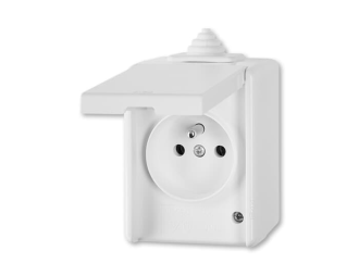 5518-2929 B GNIAZDO Z KLAPKĄ IP44 -CLASSIC-BIAŁY,