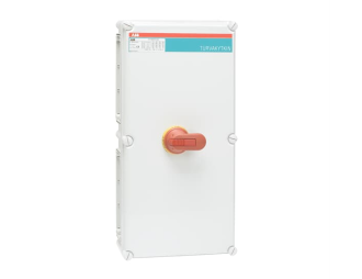 OT250KFCC3A rozłącznik bezp 3-bieg, IP65 plastik, rączka czerw-żółta,