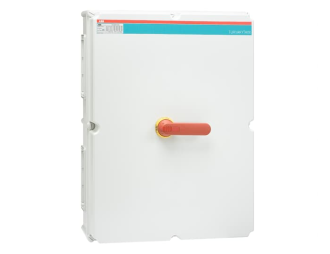 OT630KFCC3A rozłącznik bezp 3-bieg, IP65 plastik, rączka czerw-żółta,