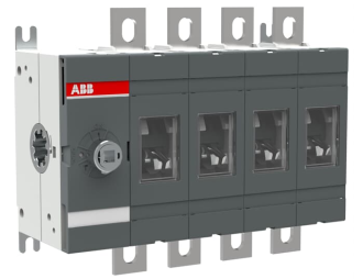 OT200E04 rozłącznik izolacyjny 200A, 4P, napęd z przodu, bez wałka i rączki, montaż na płycie montażowej, zestaw śrub do zacisk,