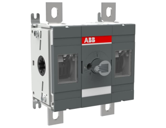 OT400E11 rozłącznik izolacyjny 400A, 2P, napęd z przodu, bez wałka i rączki, montaż na płycie montażowej, zestaw śrub do zacisk,