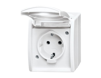 20 EW-54-500^GNIAZDO SCHUKO Z KLAPKĄ Z SZYBKOZŁĄCZAMI. 2 P + E -OCEAN-BIAŁY ALPEJSKI,