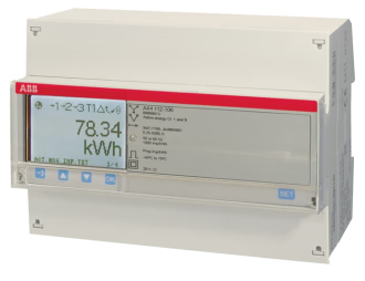 A44 112-100, licznik energii elektrycznej, 3 faz, przekł, en. czynna, klasa dokł B(1), Modbus/RS485, seria Steel,