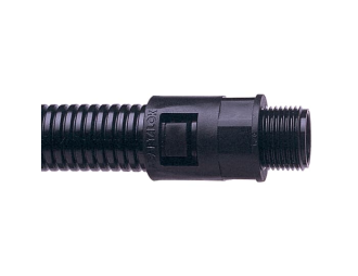 Złącze proste Typ A gwint stały męski M12 do rury osłonowej 10 mm, kolor Czarny, ilość w opakowaniu 10szt.,