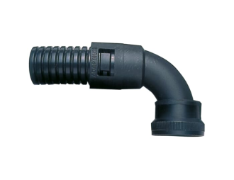 Złącze kątowe 90° Typ C90 gwint obrotowy żeński UNEF 1 7/16” do rury osłonowej -18 28 mm, kolor Czarny, ilość w opakowaniu 10sz,