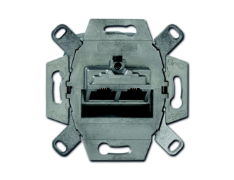 0218/12-101-507^GNIAZDO PRZYŁĄCZENIOWE UAE, RJ45 KAT. 6A ISO EKRANOWANE, 2 NIEZALEŻNE ZŁĄCZA 8-PINOWE, 8/8 (8/8)METAL,