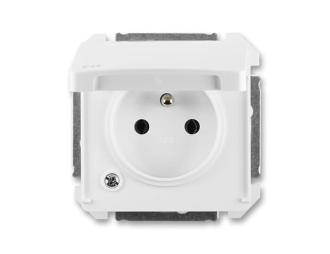 5518G-A02989 B^GNIAZDO Z UZIEMIENIEM I KLAPKĄ IP44 Z KLAPKĄ BIAŁĄ -SWING-ŚNIEŻNOBIAŁY,