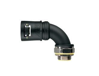 Złącze kątowe Adaptalok 90° Typ CS90 gwint metalowy obrotowy M20, kolor Czarny/Żółty .,