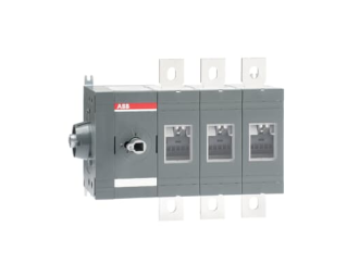 OT630ES03 Rozłącznik izolacyjny 630A, 3P, napęd z boku, bez wałka i rączki, montaż na płycie montażowej, zestaw śrub do zaciskó,