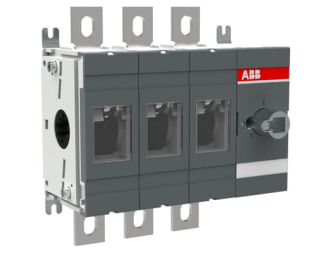 OT400E30 Rozłącznik izolacyjny 400A, 3P, napęd z przodu, bez wałka i rączki, montaż na płycie montażowej, zestaw śrub do zacisk,