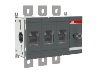 OT630E30 Rozłącznik izolacyjny 630A, 3P, napęd z przodu, bez wałka i rączki, montaż na płycie montażowej, zestaw śrub do zacisk,