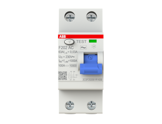 F202 AC-63/0.03 wyłącznik różnicowo-prądowy | 2P | AC | 63A | 30mA | bezzwłoczny |,
